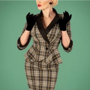 Tatyana Taylor & Twirl Plaid  Sexy Retro Blazer XS
